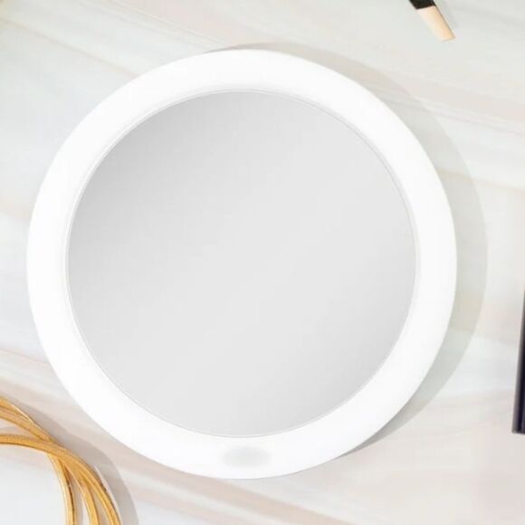 Zadro Rechargeable Compact LED Mirror w/Carrying Pouch- Grey - Picture 2 of 12